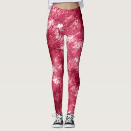 Modernes, Cooles Abstraktes Magenta-Marbella-Muste Leggings