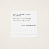 Modernes Cooles Beauty Salon Referat (Rückseite)