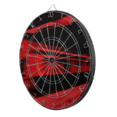 Modernes, cooles Bewegungskonzept in Rot und Schwa Dartscheibe (Vorderseite rechts)