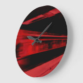 Modernes, cooles Bewegungskonzept in Rot und Schwa Große Wanduhr (Winkel)