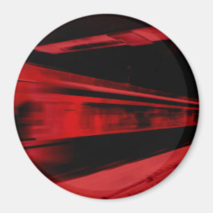 Modernes, cooles Bewegungskonzept in Rot und Schwa Magnet
