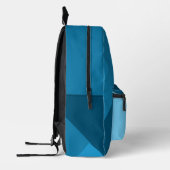 Modernes Cooles Blaues geometrisches Monogramm Bedruckter Rucksack (Links)