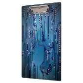 Modernes Cooles Blue Circuit Board High Tech Foto Klemmbrett (Links)