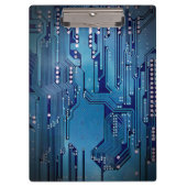 Modernes Cooles Blue Circuit Board High Tech Foto Klemmbrett (Vorderseite)