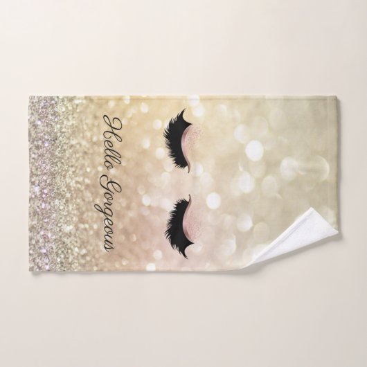 Modernes Cooles Bokeh, Imitate Lashes Badhandtuch Set (Handtuch)