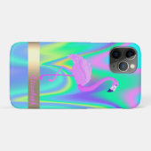Modernes Cooles Flamingo Holographic - Personalisi Case-Mate iPhone Hülle (Rückseite (Horizontal))