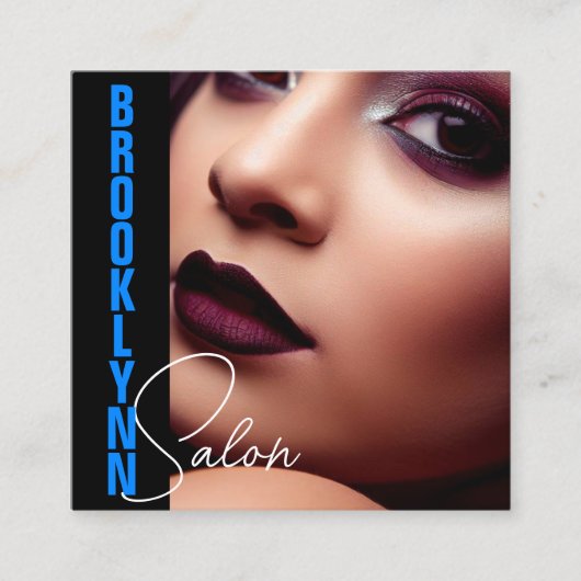 Modernes Cooles Foto Image Template Light Blue Slo Quadratische Visitenkarte (Vorderseite)