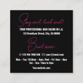 Modernes Cooles Foto Vorlage Girly Pink Slogan Quadratische Visitenkarte (Rückseite)