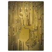 Modernes Cooles Gold Circuit Board High Tech Foto Klemmbrett (Rückseite)