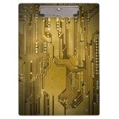 Modernes Cooles Gold Circuit Board High Tech Foto Klemmbrett (Vorderseite)