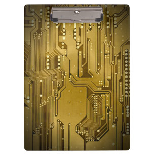 Modernes Cooles Gold Circuit Board High Tech Foto Klemmbrett