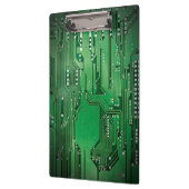 Modernes Cooles Green Circuit Board High Tech Foto Klemmbrett (Links)