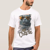 Modernes, Cooles Grunge Custom Pet Cat Foto T-Shirt (Vorderseite)