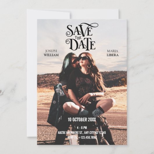 Modernes Cooles Hochzeitsfest-Foto Save The Date (Vorderseite)