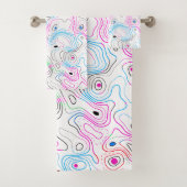 Modernes cooles Holzkornmuster Badhandtuch Set (Insitu)