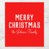 Modernes Cooles Klassisches Weihnachtsfest Weinetikett (Einzelnes Label)