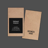 Modernes Cooles Kraft Paper Black Consultant Visitenkarte
