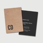 Modernes Cooles Kraft Paper Black Monogram Consult Visitenkarte