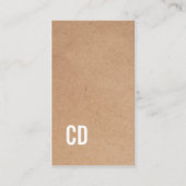 Modernes Cooles Kraft Paper Brown Monogram Consult Visitenkarte (Vorderseite)