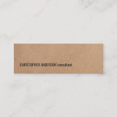 Modernes Cooles Kraft Paper Consultant Mini Visitenkarte (Vorderseite)