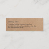 Modernes Cooles Kraft Paper Consultant Mini Visitenkarte (Rückseite)