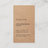 Modernes Cooles Kraftpapier (bedruckt) Schwarzes M Visitenkarte (Rückseite)