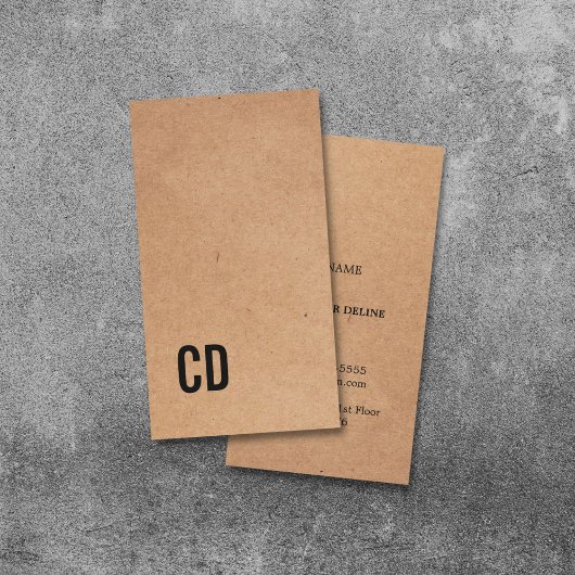 Modernes Cooles Kraftpapier (bedruckt) Schwarzes M Visitenkarte