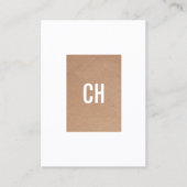 Modernes Cooles Kraftpapier (bedruckt) Weißes Mono Visitenkarte (Vorderseite)