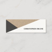 Modernes Cooles Kraftpapier Grau weiß Geometrisch Mini Visitenkarte (Vorderseite)