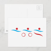 Modernes cooles Logo des Triathlon Postkarte (Vorne/Hinten)