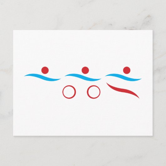 Modernes cooles Logo des Triathlon Postkarte (Vorderseite)