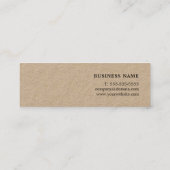 Modernes Cooles Minimal Kraft Innendesign Mini Visitenkarte (Rückseite)