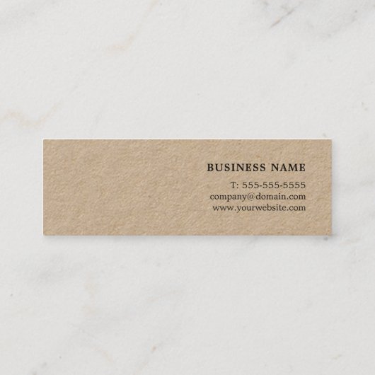 Modernes Cooles Minimal Kraft Innendesign Mini Visitenkarte (Rückseite)