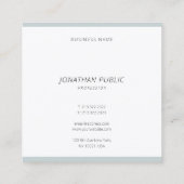 Modernes Cooles Minimalistisches Blaues Grünes ein Quadratische Visitenkarte (Rückseite)