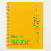 Modernes Cooles Neon Amber Wochen und Monat 2025 Planer (Vorderseite)