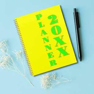 Modernes Cooles Neon-Gelb Woche und Monat 2025 Planer