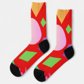 Modernes, cooles niedliches geometrisches Hintergr Socken (Linkes Detail)