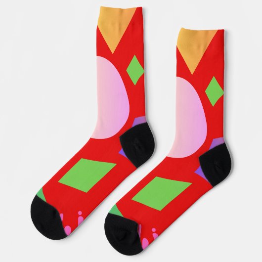 Modernes, cooles niedliches geometrisches Hintergr Socken (Linkes Detail)