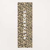 Modernes Cooles Sand Beige Leopard-Muster und Name Yogamatte (Vorderseite)