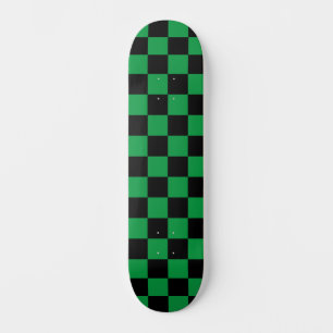 Modernes Cooles Schachbrett (kariert) grün und sch Skateboard