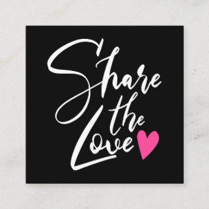 Modernes cooles Schwarz teilt die Liebe-Schrift-Ty Empfehlungskarte