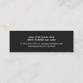 Modernes, Cooles Schwarz-weißes Scheren Mini Visitenkarte (Rückseite)