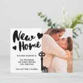 Modernes cooles Skript Neue Zuhause-Foto-Taste bew Ankündigung (Stehend Vorderseite)