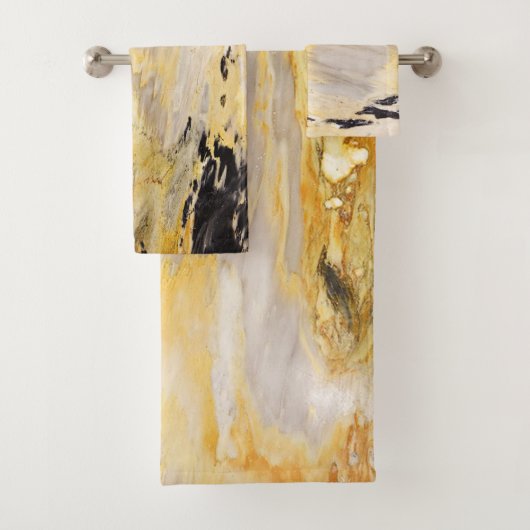 Modernes Cooles, trendiges Marmorsteinmuster Badhandtuch Set (Insitu)