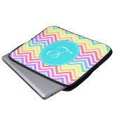 Modernes, cooles, trendy Regenbogen-Zickzack Monog Laptopschutzhülle (Vorne Knopf)