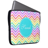 Modernes, cooles, trendy Regenbogen-Zickzack Monog Laptopschutzhülle (Vorne Rechts)