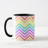 Modernes, cooles, trendy Regenbogen-Zickzack Monog Tasse (Links)