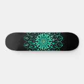 Modernes Cooles und trendy Aquamarin Dot Art Skate Skateboard (Horizontal)