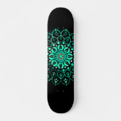 Modernes Cooles und trendy Aquamarin Dot Art Skate Skateboard (Vorne)