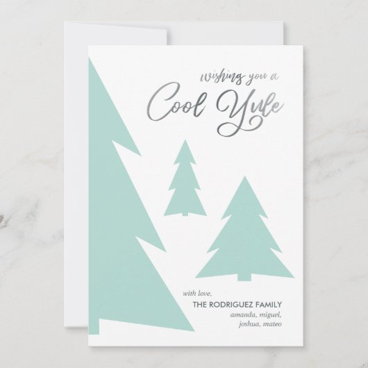 Modernes Cooles Weihnachten Script Light Green Tre (Vorderseite)